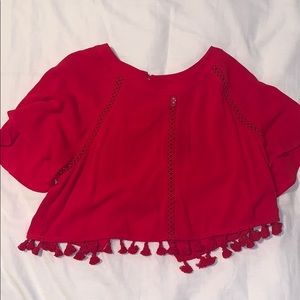 Red fiesta style top